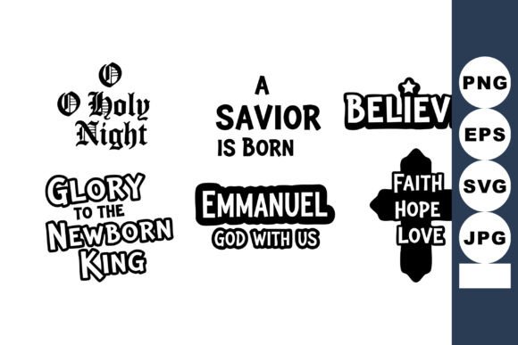 Christmas Faith Hope Love Typography for Real Embroidery Projects