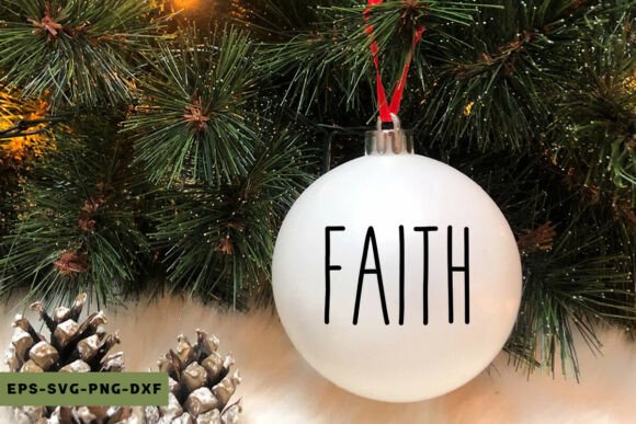 FAITH Bell Ornament, Rustic Christmas Embroidery Design Review