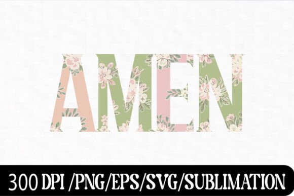 Floral Amen Lettering Art PNG SVG Review for Real Projects