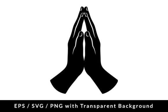 Hands Praying Silhouette for Embroidery Projects