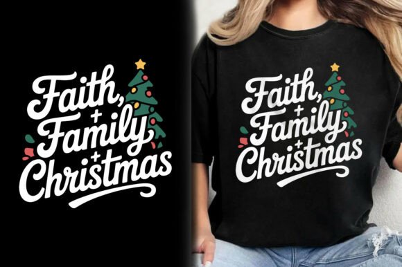 Review of Faith Family Christmas Tree Shirt Design